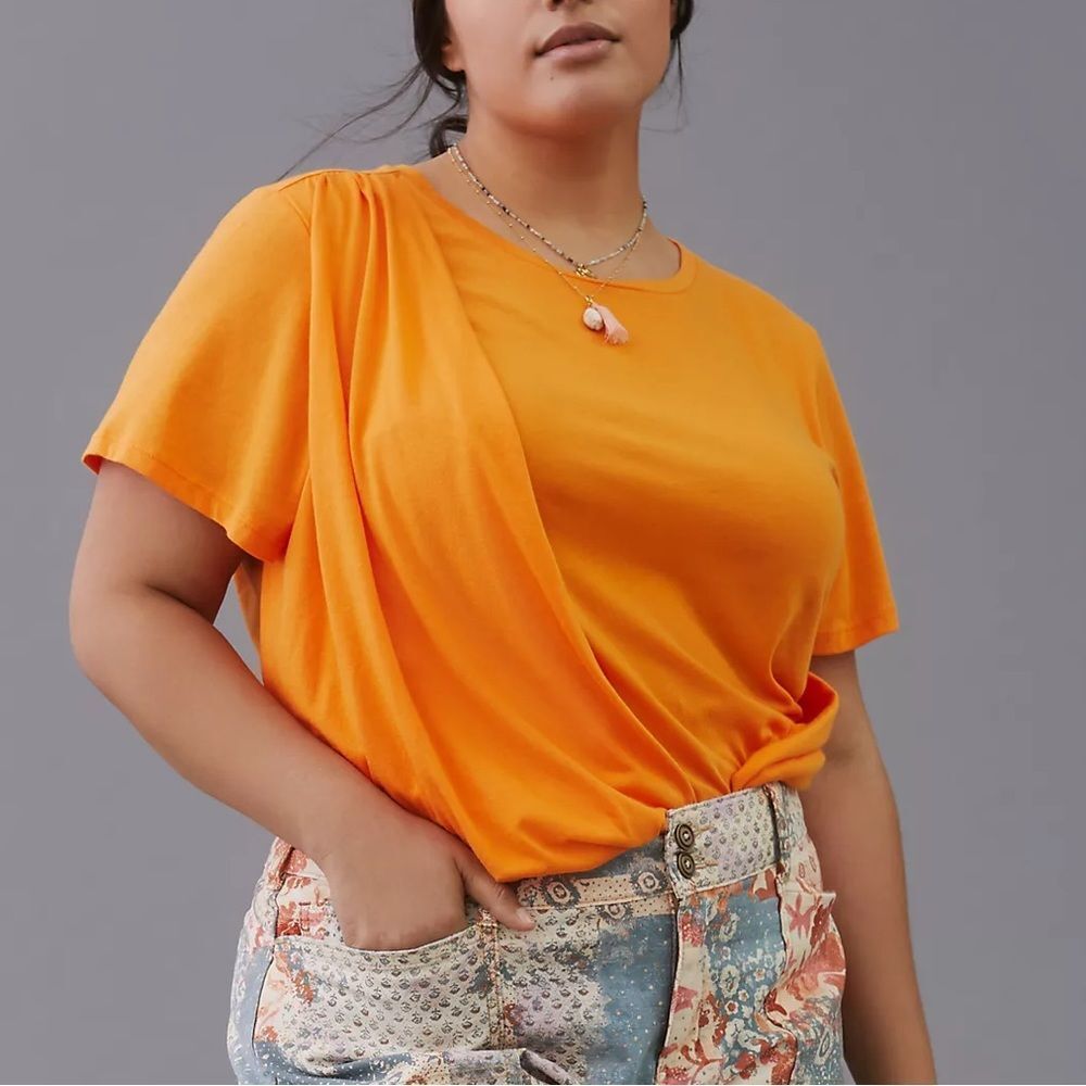 🌿NWT•Anthropologie•Draped•Crewneck Top•Size XS•